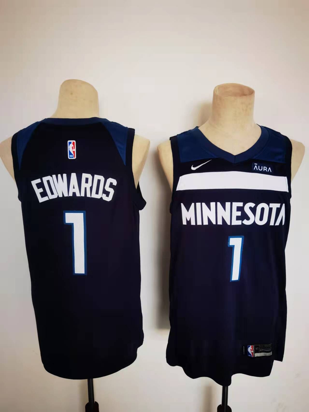 2022 NBA Men Minnesota Timberwolves 1 Edwards Blue Nike Game Jersey